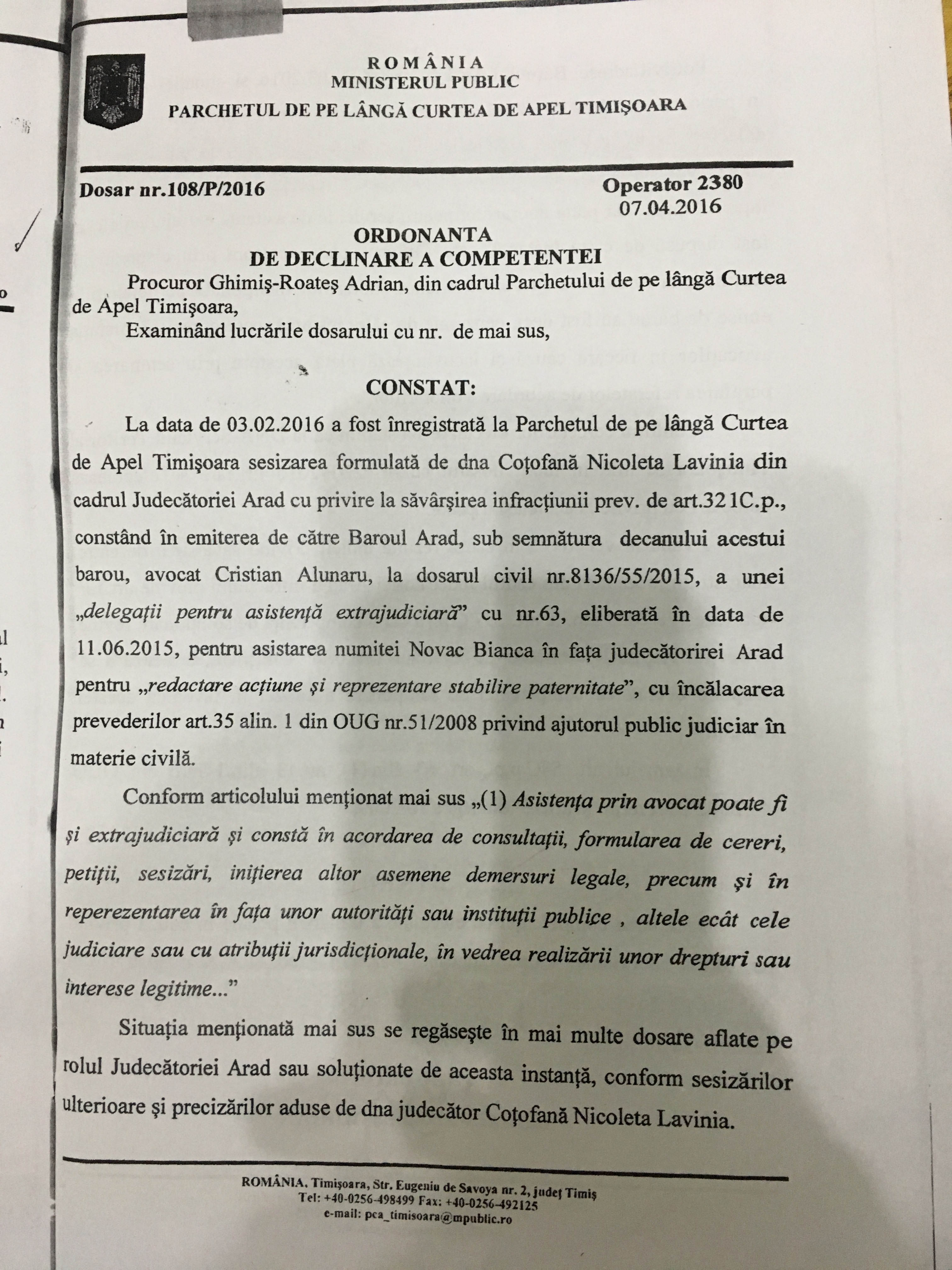 EXCLUSIV/GRUP INFRACTIONAL ORGANIZAT LA VARFUL JUSTITIEI DIN ARAD PROTEJAT DE CSM/ EPISODUL VI