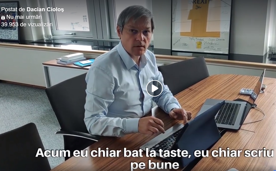 IRONIC. Dacian Cioloş îl trolează pe Dan Barna, într-un video postat pe rețeaua sa de socializare: „Acum, eu chiar bat la taste, eu chiar scriu pe bune”
