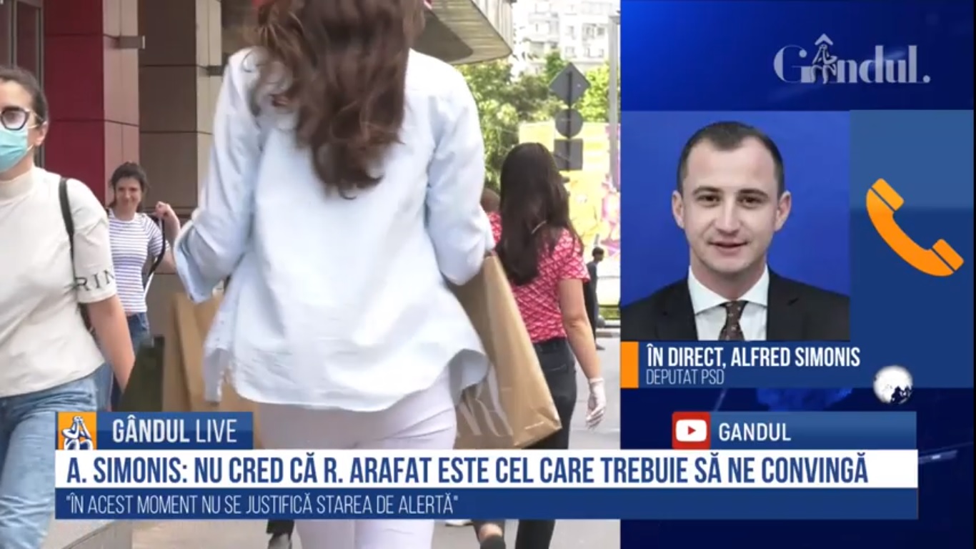 GÂNDUL LIVE. Alfred Simonis, liderul deputaților PSD: Nu suntem de acord cu prelungirea stării de alertă în întreaga țară / Nu vom vota prelungirea doar pentru ca Guvernul să poată continua să dea „tunuri” | VIDEO