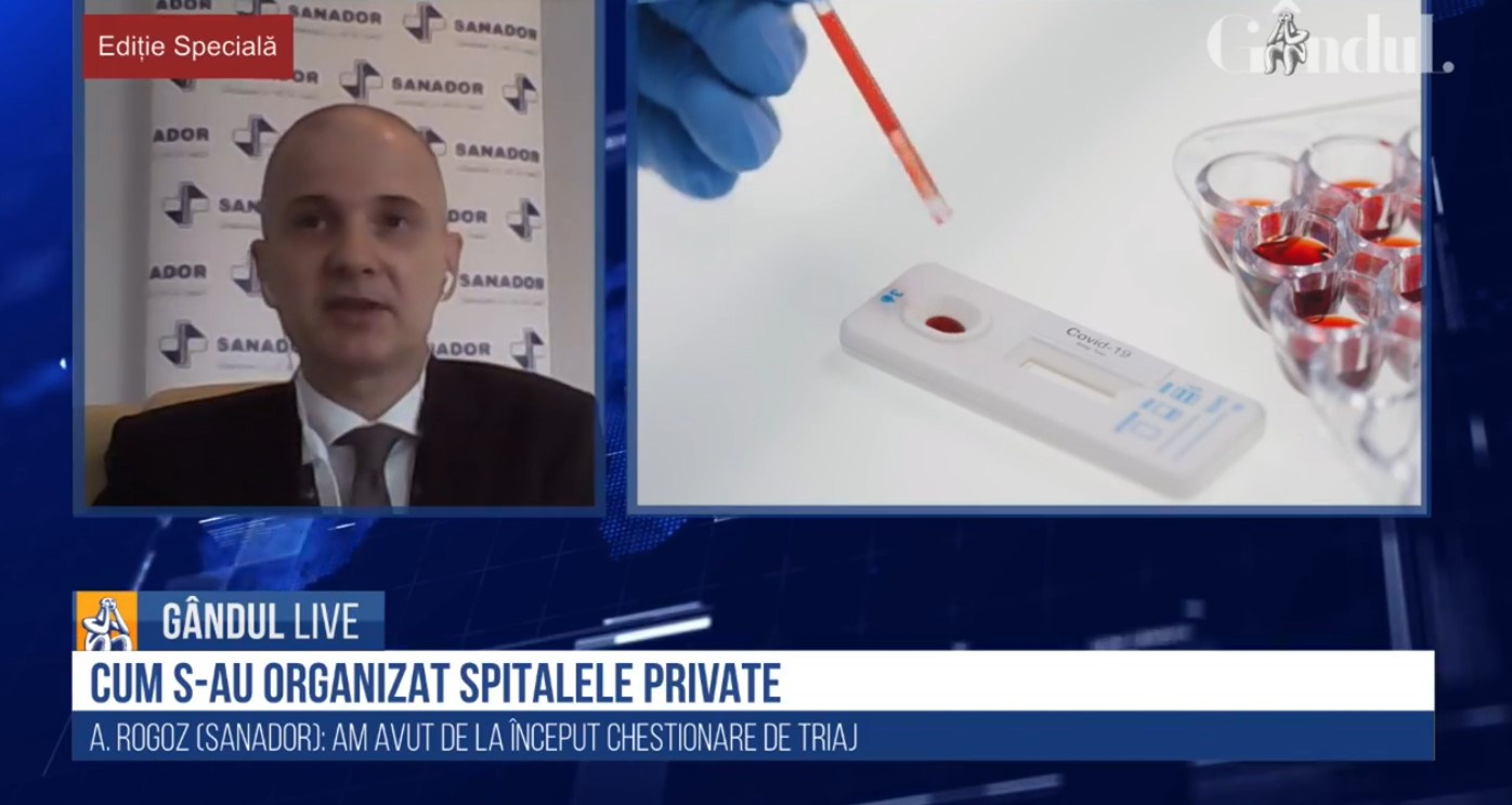 Ediție specială GÂNDUL LIVE. Dr. Andrei Tudor Rogoz, Sanador: „Am încercat să fim cu un pas-doi înaintea evaluării naționale. Am zis să fim precauți” Ediție specială GÂNDUL LIVE. Dr. Andrei Tudor Rogoz, Sanador: „Am încercat să fim cu un pas-doi înaintea evaluării naționale. Am zis să fim precauți”