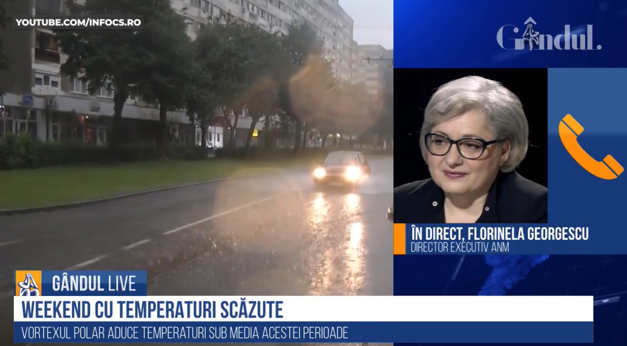 GÂNDUL LIVE. Florinela Georgescu, director executiv ANM: „Ne îmbrăcăm mai de toamnă”. În ce zone sunt posibile manifestări de instabilitate