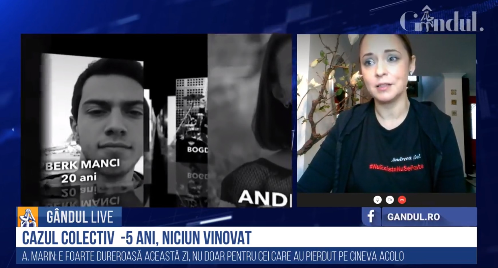 GÂNDUL LIVE. Andreea Marin, despre comemorarea tragediei de la Colectiv: E foarte dureroasă această zi, dar și faptul că lucrurile nu s-au schimbat prea mult – VIDEO