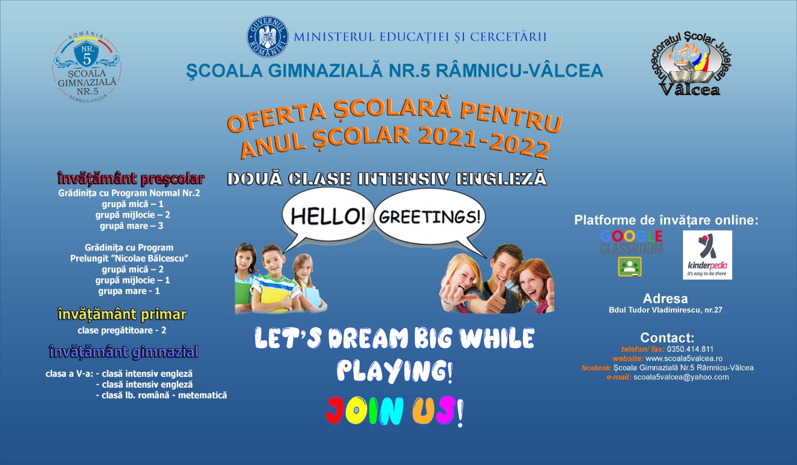 Școala care formează și deschide perspective!