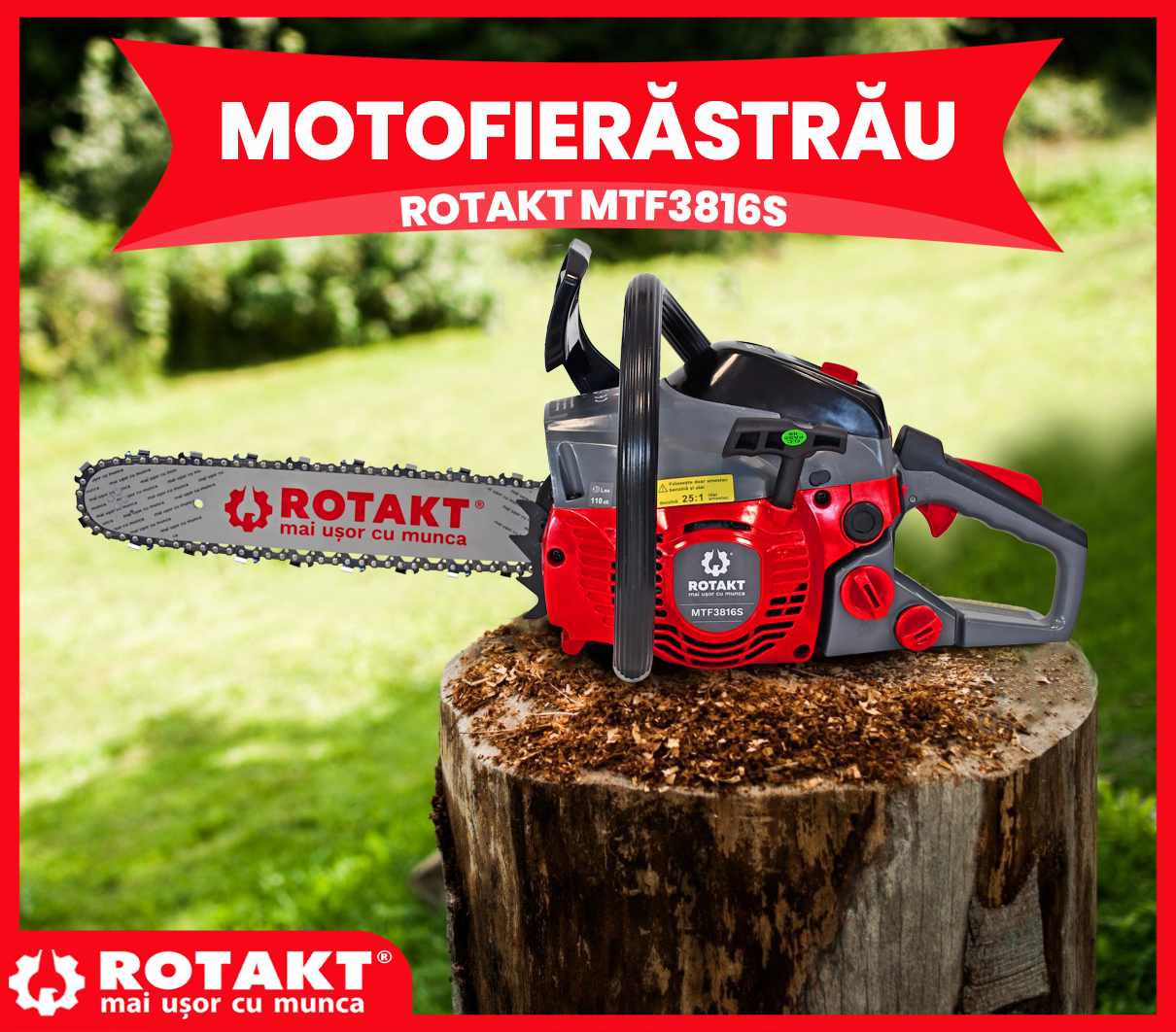 Motofierastraie Rotakt cu carburator Walbro