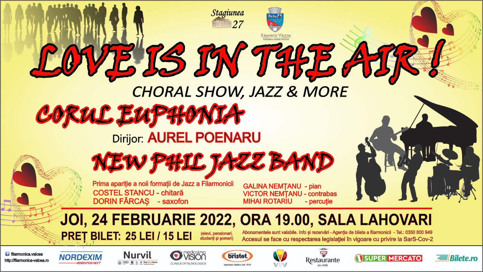 De „ziua iubirii”, melomanii din Râmnicu Vâlcea vor avea parte de un regal muzical oferit de Filarmonica „Ion Dumitrescu”.