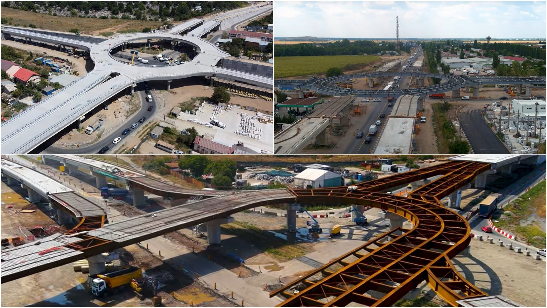 VIDEO Giratoriile suspendate de pe Centura Capitalei / Cum arată acum, când va fi gata Pasajul Domnești și de ce au fost alese o astfel de soluție pe centură