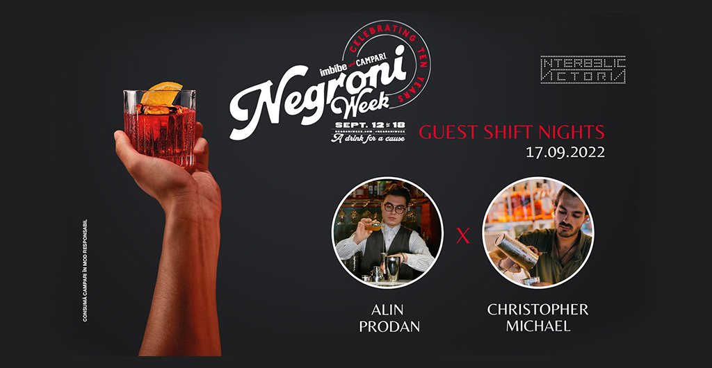 Negroni Week în România, 12-18 septembrie: barmani de top oferă show-uri Negroni și propriile versiuni ale celebrului cocktail în peste 65 de localuri. Programul complet al evenimentului