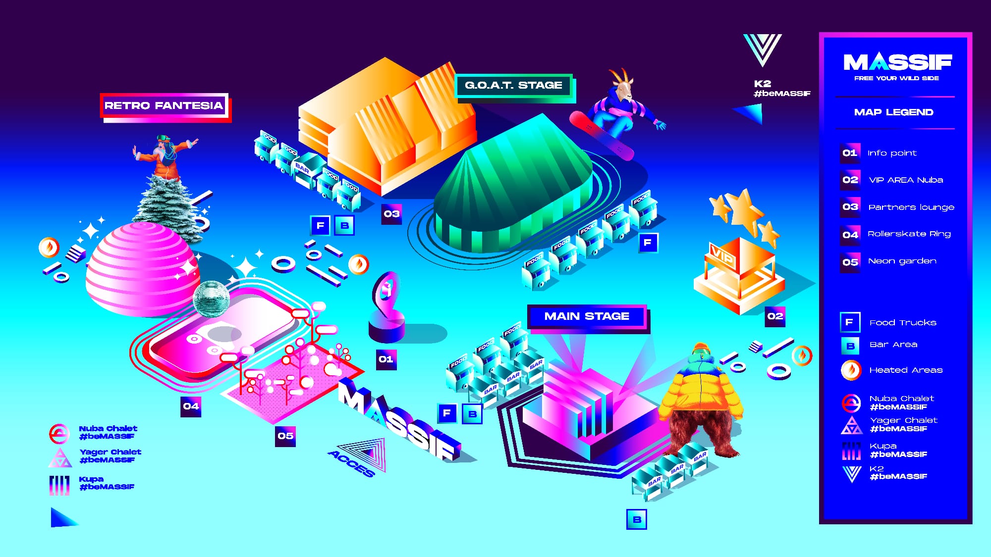 Harta festivalului Massif 2023. Câte scene vor fi în aer liber, dar și în interior