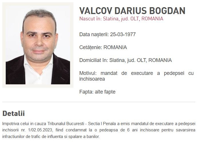 Fostul ministru de Finanțe, Darius Vâlcov, s-a predat în Italia. El are de executat în țară o condamnare de 6 ani pentru trafic de influenţă şi spălare de bani