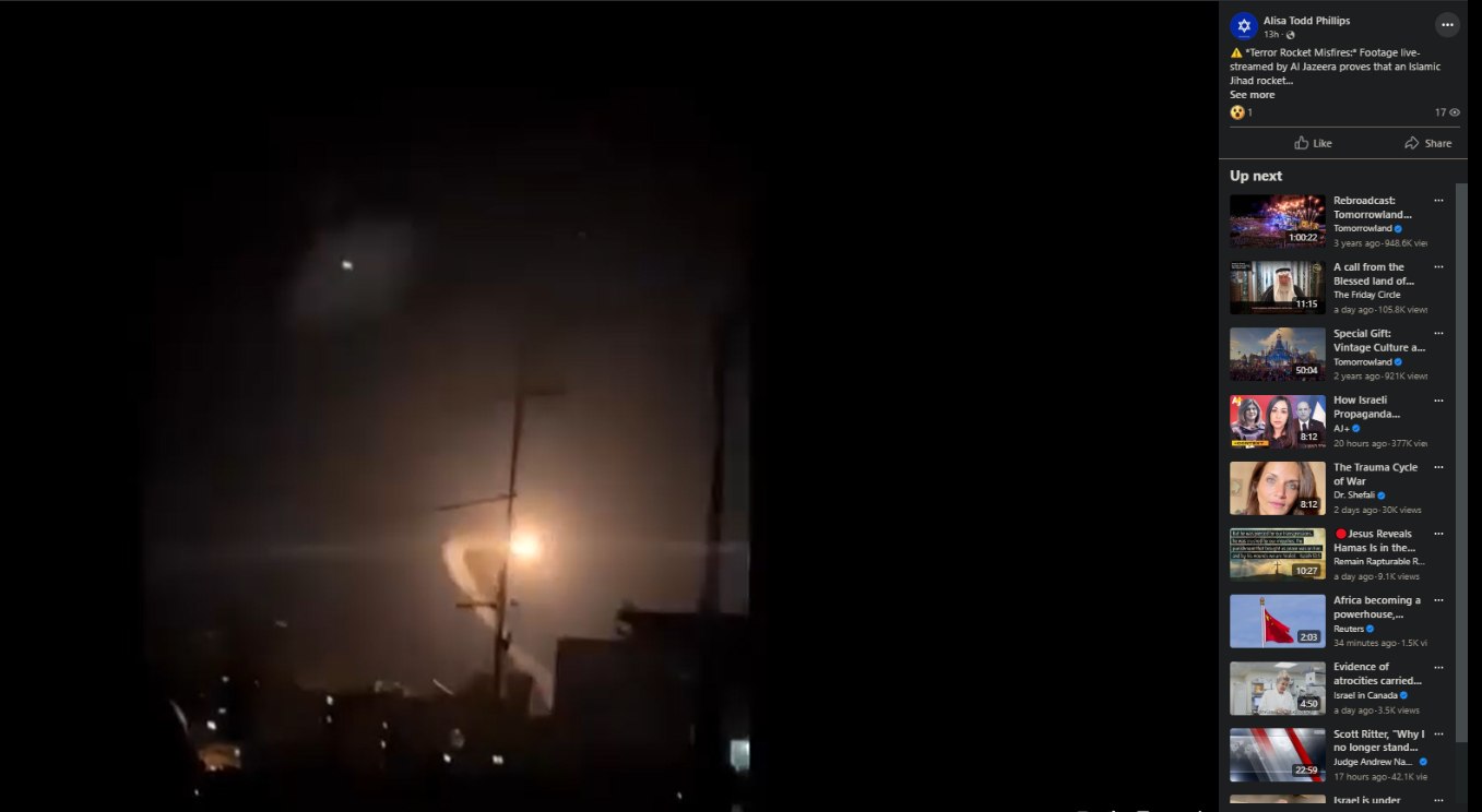 Reuters Fact Check: Înregistrarea video a unui atac cu rachete în apropierea unui spital din Gaza este anterioară actualului război