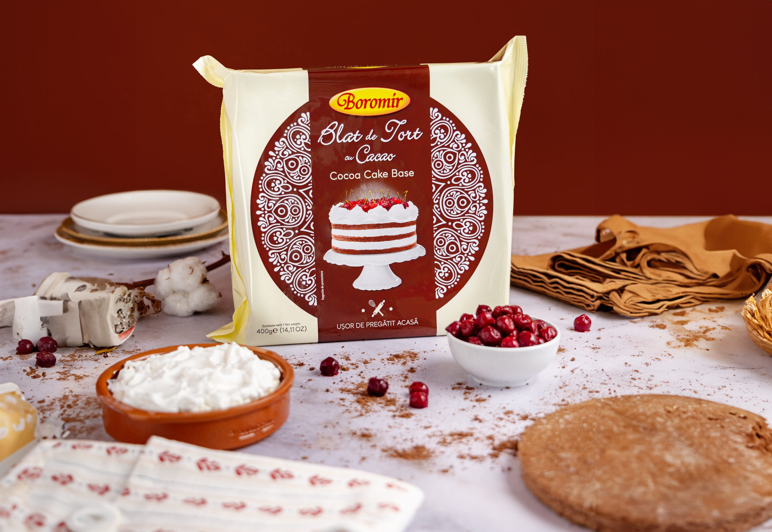 Tort Pădurea Neagră cu Blat de tort Boromir cu cacao