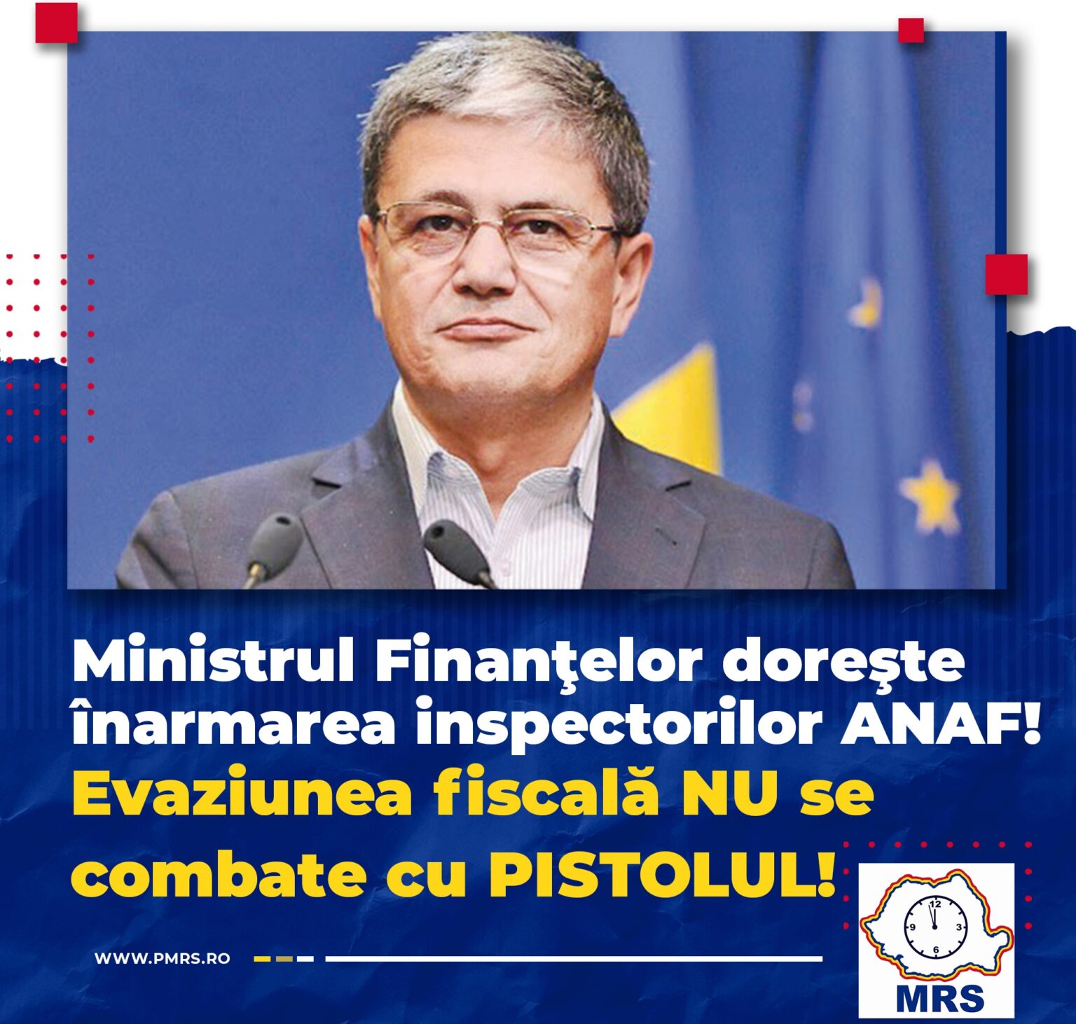 Mişcarea România Suverană taxează intenţia ministrului Marcel Boloş de militarizare a inspectorilor ANAF