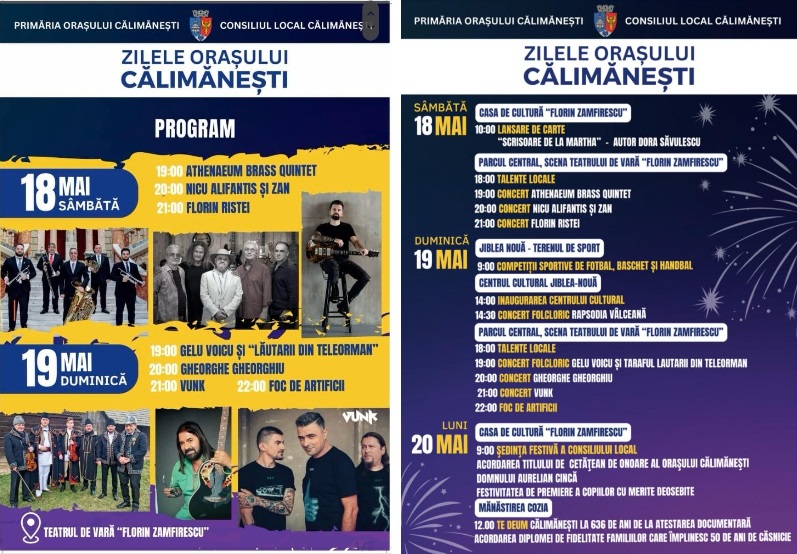 Zilele Orașului Călimănești – 636 de ani de la prima atestare documentară