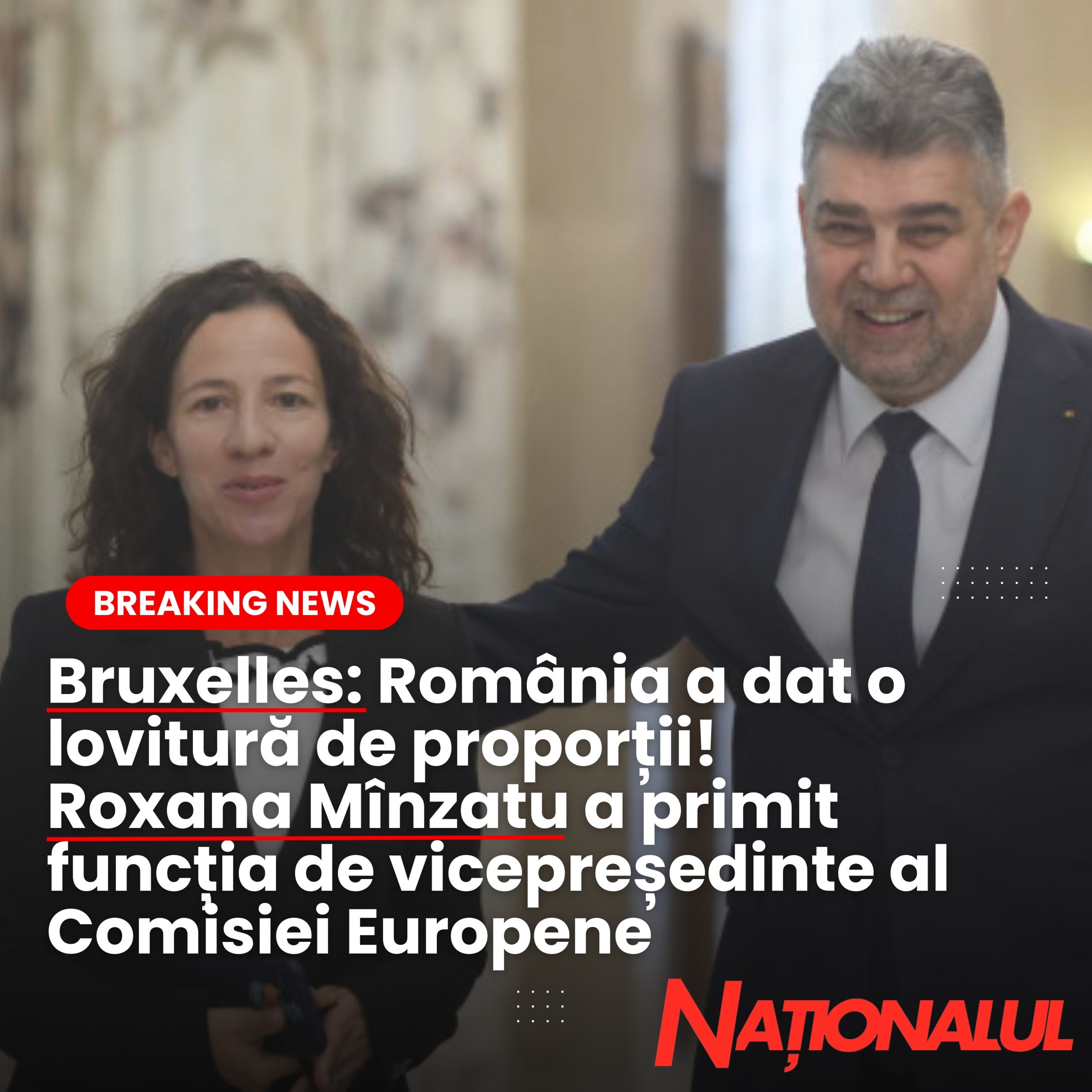 Bruxelles: România a dat o lovitură de proporții! Roxana Mînzatu a primit funcția de vicepreședinte al Comisiei Europene Bruxelles: România a dat o lovitură de proporții! Roxana Mînzatu a primit funcția de vicepreședinte al Comisiei Europene