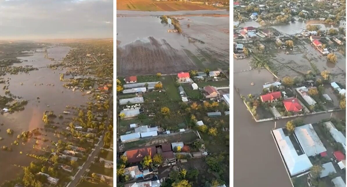 Dezastrul inundațiilor din Galați. Premierul Marcel CIOLACU a vrut să vadă din elicopter calamitatea care a scos din case sute de oameni