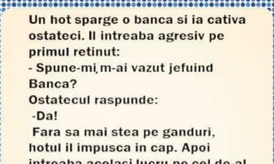 BANCUL ZILEI | Un hoț sparge o bancă și ia ostatici