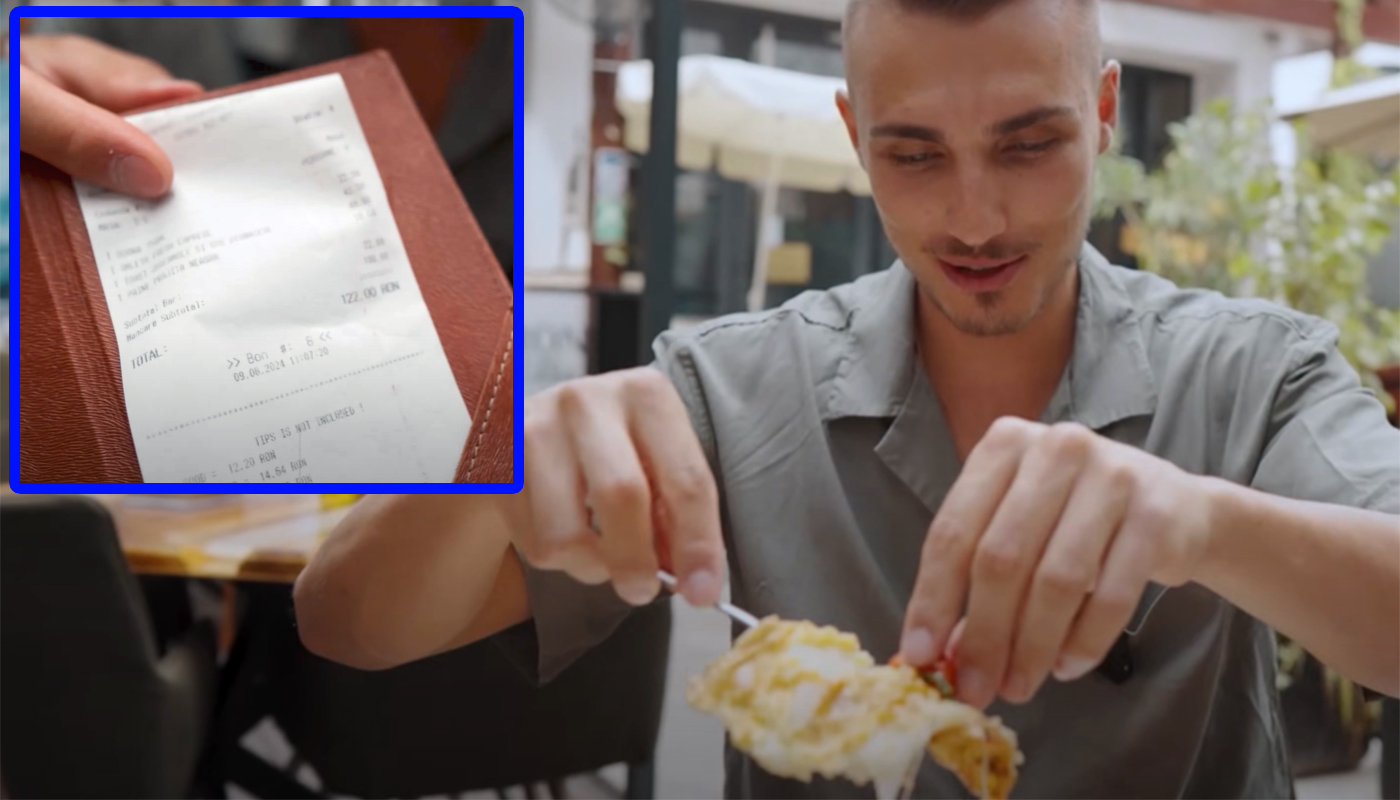Cât a plătit acest tânăr pentru o OMLETĂ banală, în restaurantul lui Dani Oțil din București. Doar apa l-a costat 22 de lei