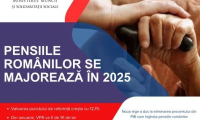 Cresc PENSIILE/Valoarea PUNCTULUI de Referință crește cu 12,1 % și ajunge la 91 de lei
