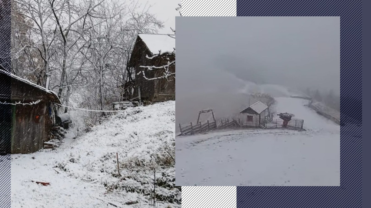 Imagini de poveste cu ZĂPADA de la munte. ANM a emis atenționări de Cod galben de ninsori pentru mai multe județe din țară