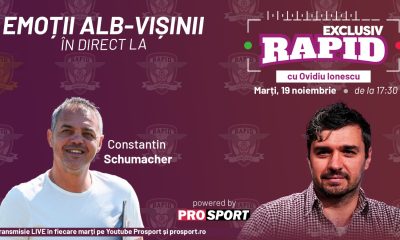 Ne pregătim de CFR Cluj – Rapid la „EXCLUSIV RAPID”, cu Schumi-gol, de la 17:30, LIVE, pe YouTube – ProSport