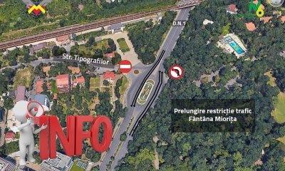 ANUNȚ important pentru șoferi! Restricția de circulație în zona Fântâna Miorița se prelungește / Reconfigurarea traseului prin Bulevardul Poligrafiei