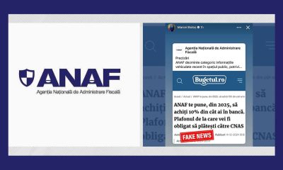 FAKE NEWS. ANAF dezminte zvonurile privind taxa de 10% pe banii din conturile bancare ale contribuabililor