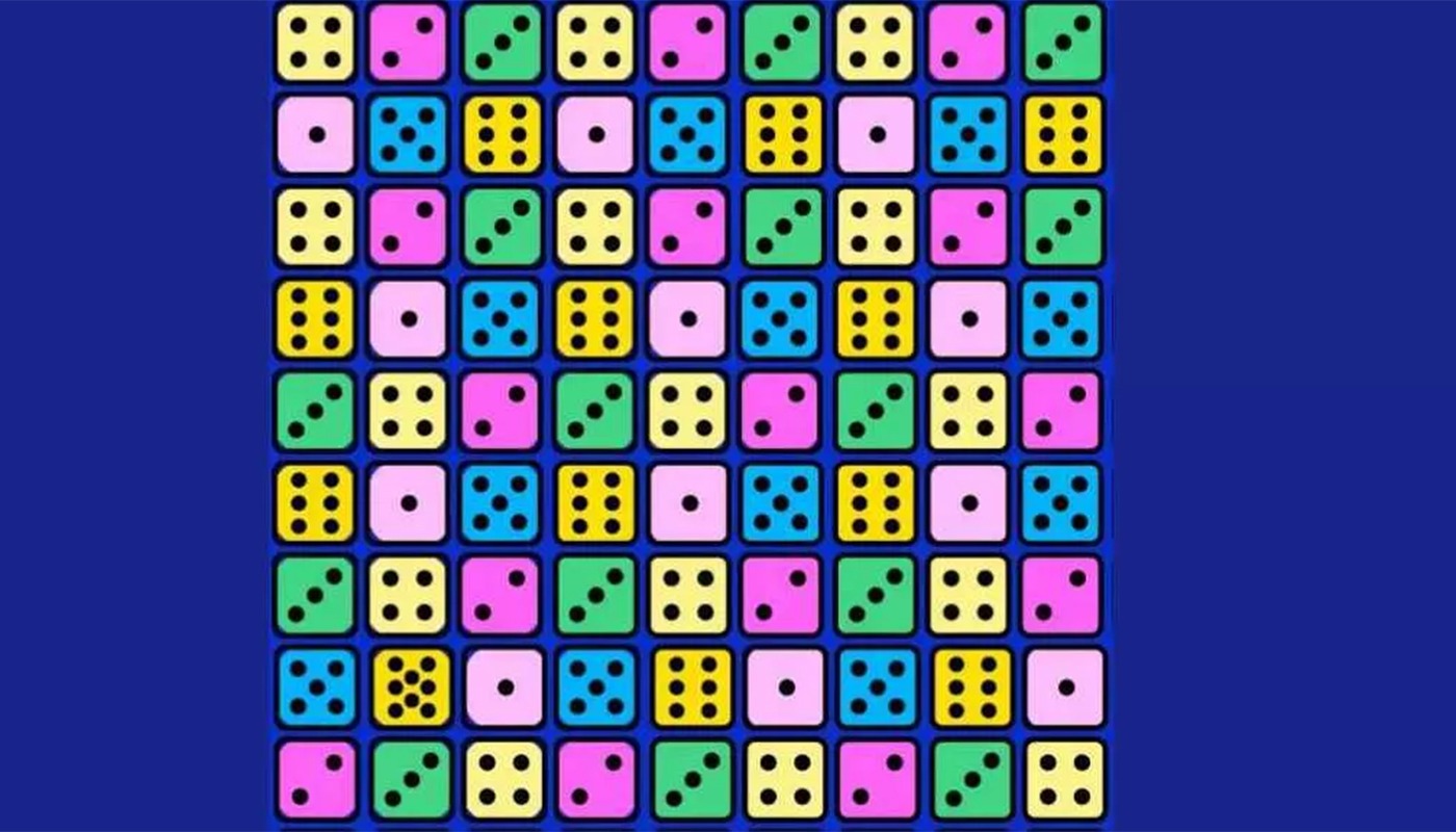 Test de inteligență | Dintre aceste 81 de zaruri, unul este GREȘIT. Care?