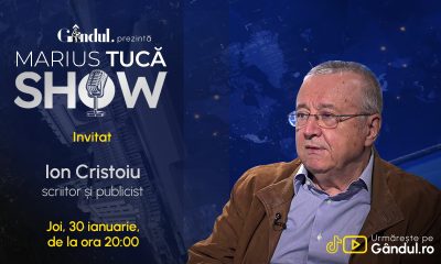 Marius Tucă Show începe joi, 30 ianuarie, de la ora 20.00, live pe Gândul. Ion Cristoiu