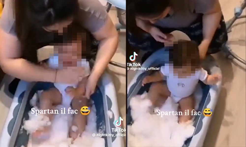 O femeie și-a băgat copilul în vârstă de un an într-o cadă cu zăpada. Aceasta este cercetată de Poliție