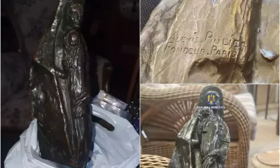 Româncă prinsă în flagrant, în timp ce vindea o statuetă din bronz furată din Franța în 2018