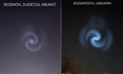 Spirală luminoasă care a apărut pe cer, în județul Neamț. Fenomenul ar fi fost zărit după lansarea unei rachete SpaceX