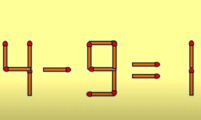 Test IQ cu chibrituri | Mutați un singur băț, pentru a corecta 4 – 9 = 1