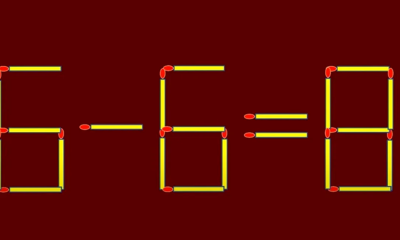 Test de inteligență dificil | Corectați 6-6=8, mutând un singur chibrit!