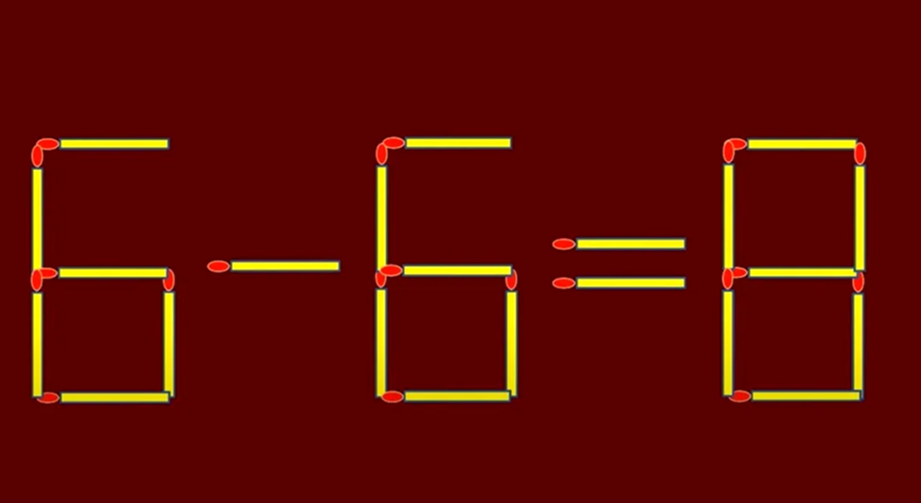 Test de inteligență dificil | Corectați 6-6=8, mutând un singur chibrit!
