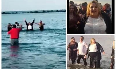 Șoșoacă s-a aruncat în valuri, în Marea Neagră. „Și grasele poartă tricouri ude”