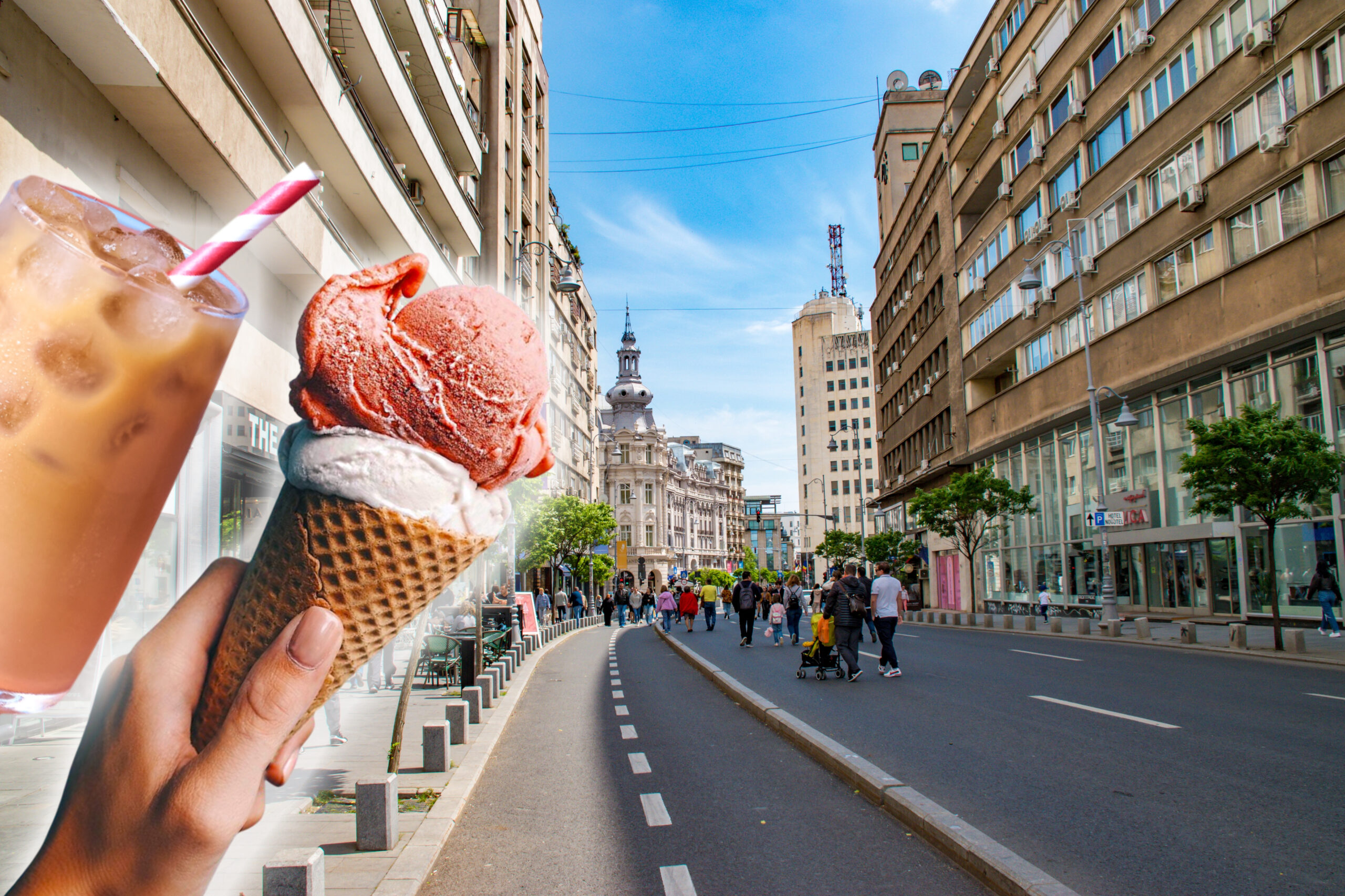 Cât plătești pentru o cafea sau o cupă de înghețată artizanală pe Calea Victoriei din București. Cât ajunge să coste o ieșire în oraș