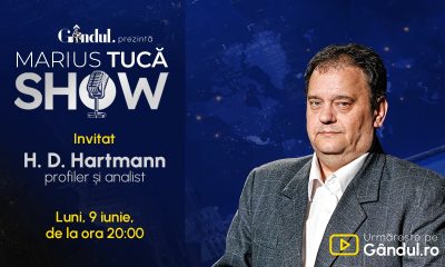 Marius Tucă Show începe luni, 9 iunie, de la ora 20.00, live pe Gândul. Invitat: H.D. Hartmann