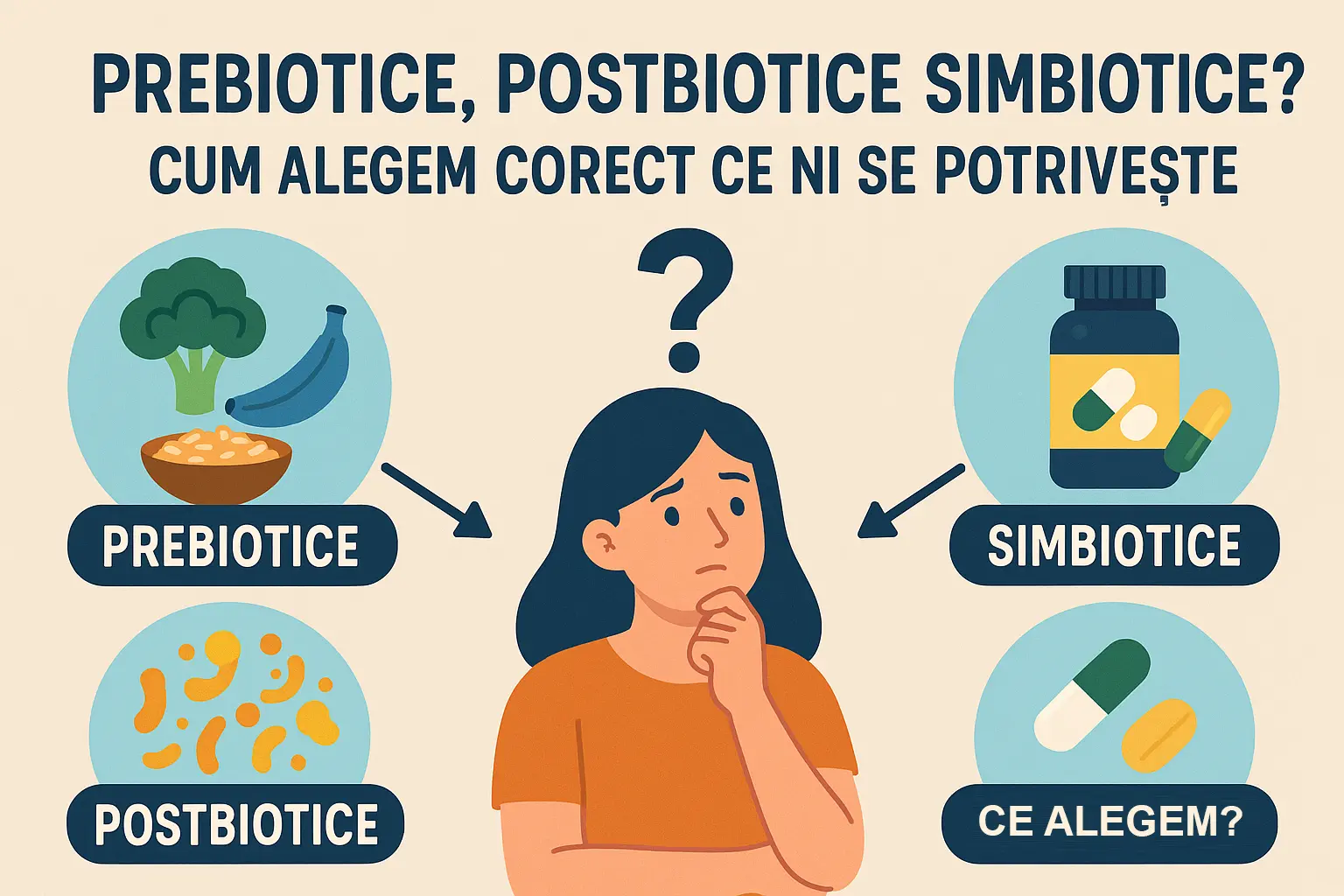 Prebiotice, postbiotice sau simbiotice? Cum alegem CORECT ce ni se potrivește