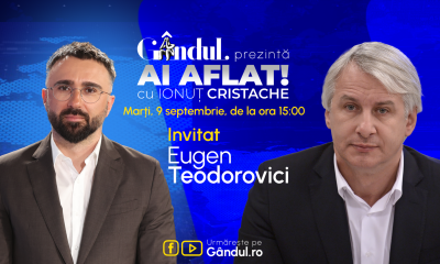 „Ai Aflat! cu Ionuț Cristache” începe marți, 9 septembrie, de la ora 15.00, LIVE pe Gândul. Invitat: Eugen Teodorovici