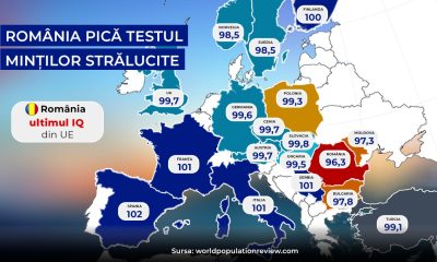 Cum am ajuns să avem cel mai mic IQ din UE. Explicațiile unui psihoterapeut, pentru Gândul. Cum arată harta „inteligenței” europene