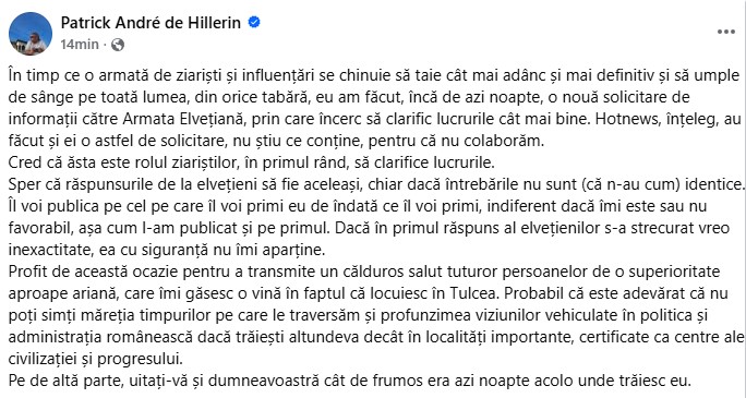 Armata din Elveția face noi precizări cu privire la escortarea aeronavei în care se afla Nicușor Dan: ”Dorim să mulțumim României și celorlalte țări pentru sprijinul lor”