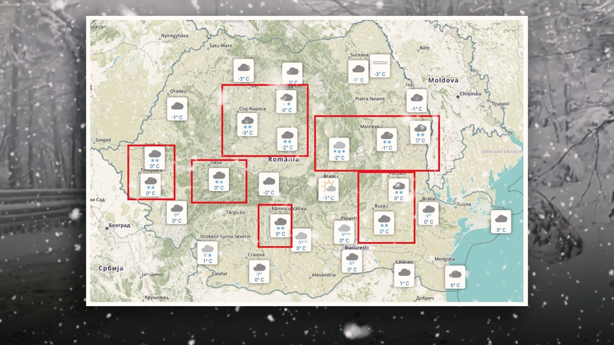 Gândul de Vreme | Lapovița și ninsoarea cuprind cea mai mare parte a României. ANM, pentru Gândul: „Condiții semnificative de polei”