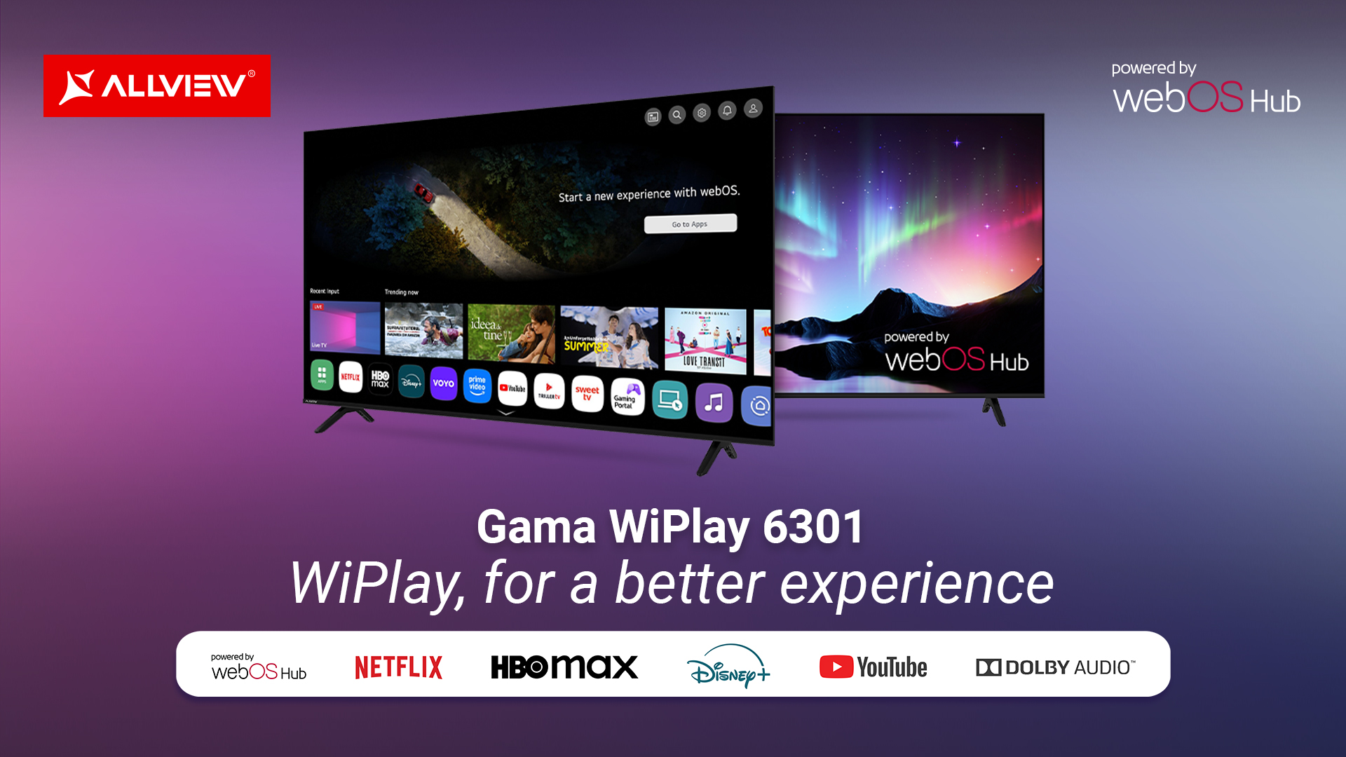 Allview lansează gama WiPlay6301, primele Smart TV-uri din portofoliu cu webOS integrat