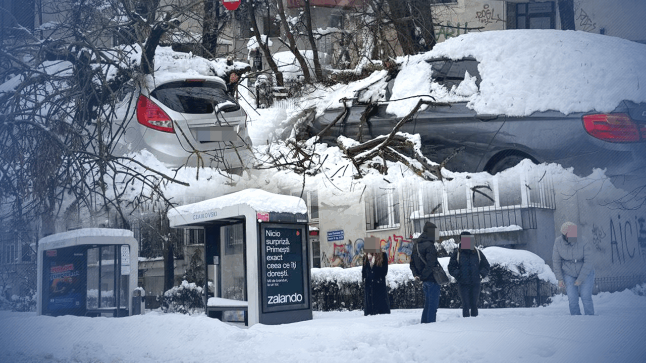 Bucureștenii, lăsați să se descurce singuri în fața viscolului. Stații inaccesibile și pagube în lanț după ninsoare