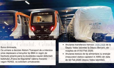 Mecanicii Metrorex au rămas în mână cu butonul de frână la un tren Alstom