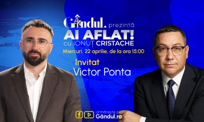 „Ai Aflat! cu Ionuț Cristache” începe miercuri, 22 aprilie, de la ora 15.00, live pe Gândul. Invitat: Victor Ponta