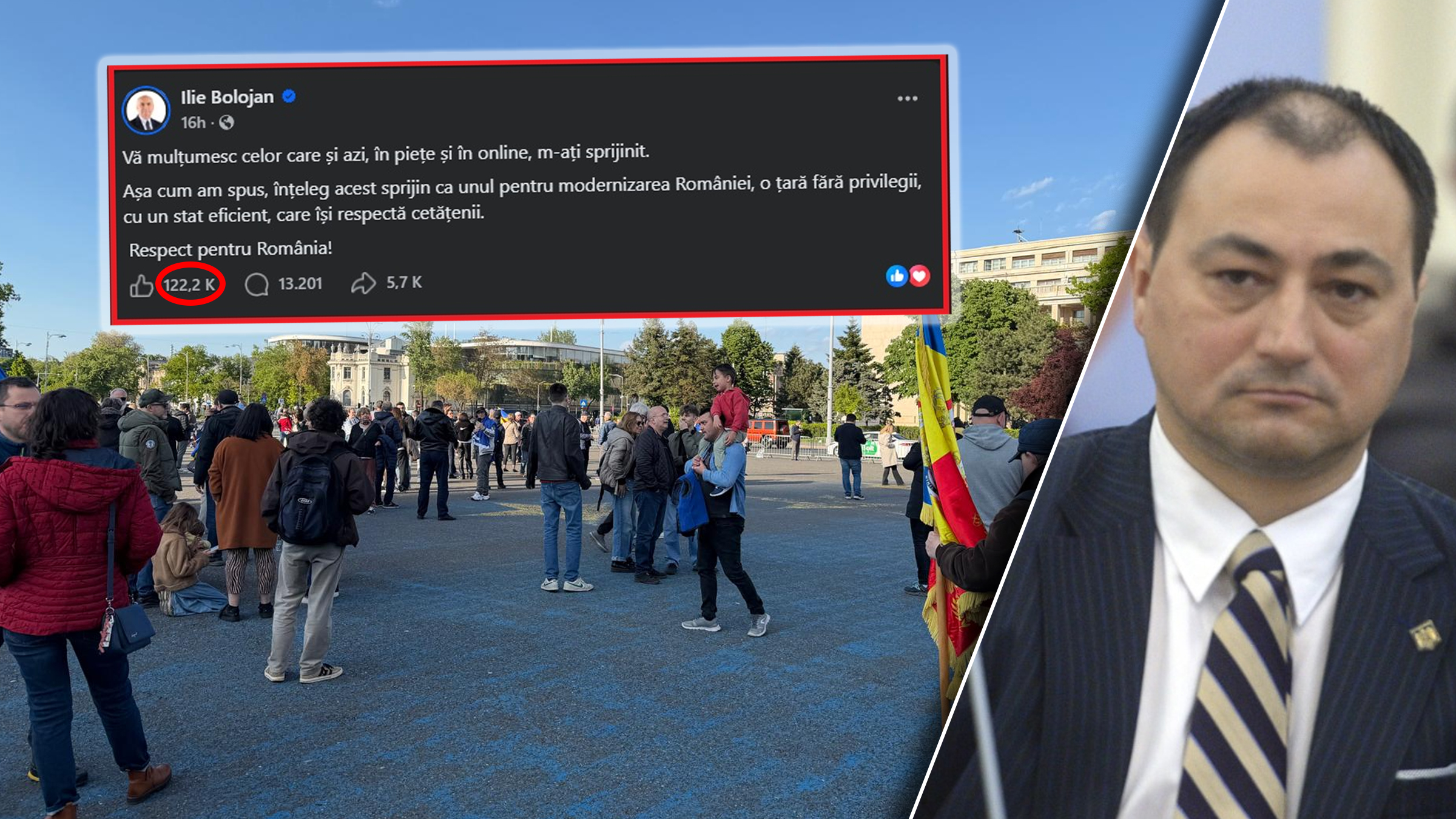 „Miracolul” Bolojan. Cum a reușit premierul să adune mai puțin de 1.000 de oameni în Piața Victoriei, dar peste 100.000 de reacții la mesajul de mulțumire. Un sociolog descifrează anomalia