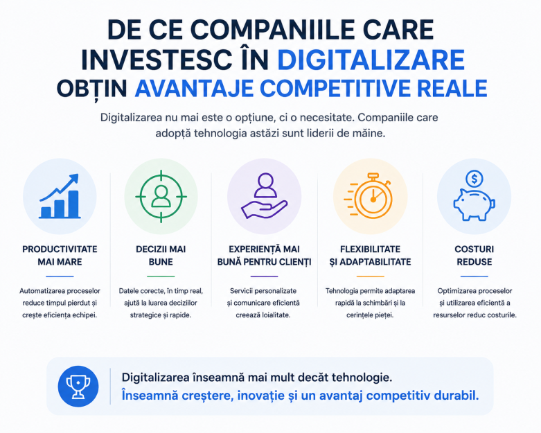 De ce companiile care investesc în digitalizare obțin avantaje competitive reale