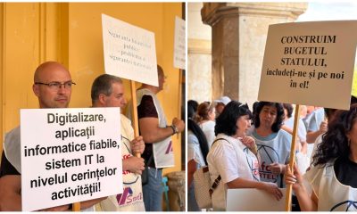 Angajații din Finanțe Publice protestează împotriva Legii Salarizării a ministrului interimar Pîslaru. Sindicaliștii avertizează cu greva generală