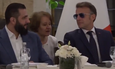 Emmanuel Macron și-a luat cu el faimoșii ochelari de soare la cina cu președintele sirian Ahmed al-Sharaa